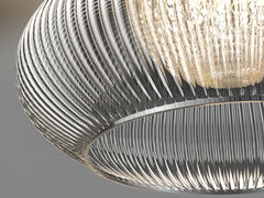 Ribbed Glass Ceiling Light, Art Deco