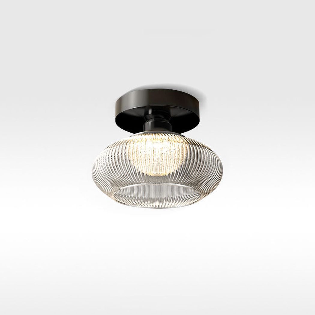 Ribbed Glass Ceiling Light, Art Deco