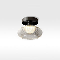Ribbed Glass Ceiling Light, Art Deco
