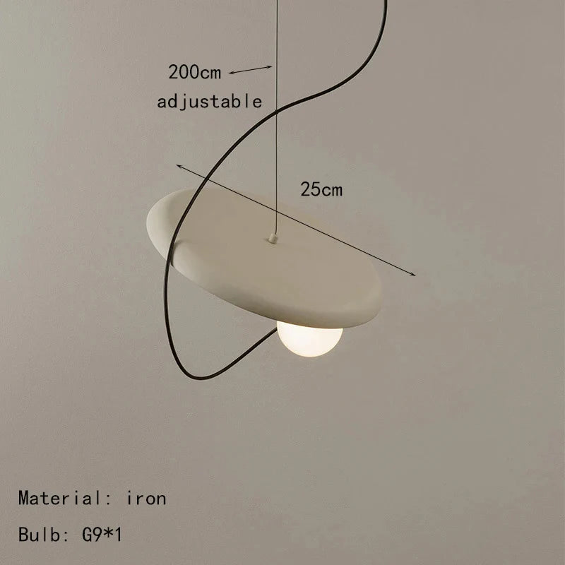 Opal Globe Metal Ring Pendant Light, 25–35 cm