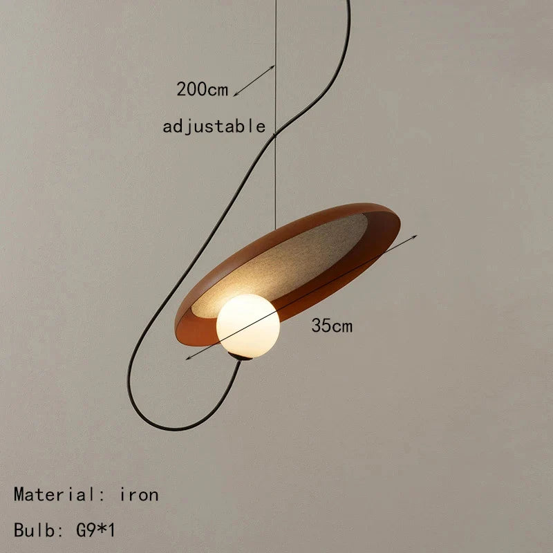 Opal Globe Metal Ring Pendant Light, 25–35 cm