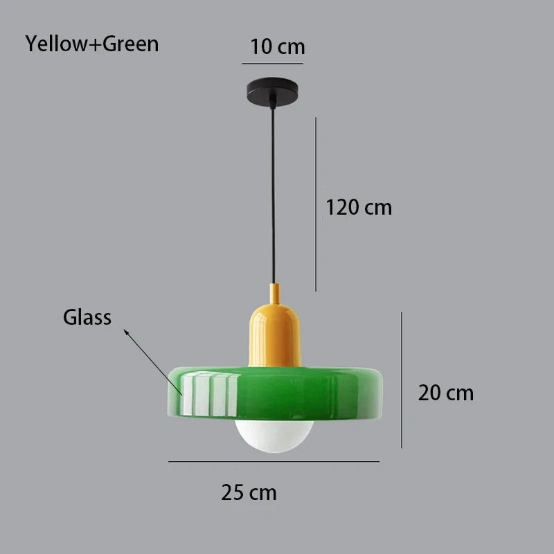 Nordic Retro Blown Glass Pendant Light E27 — 15 Colours
