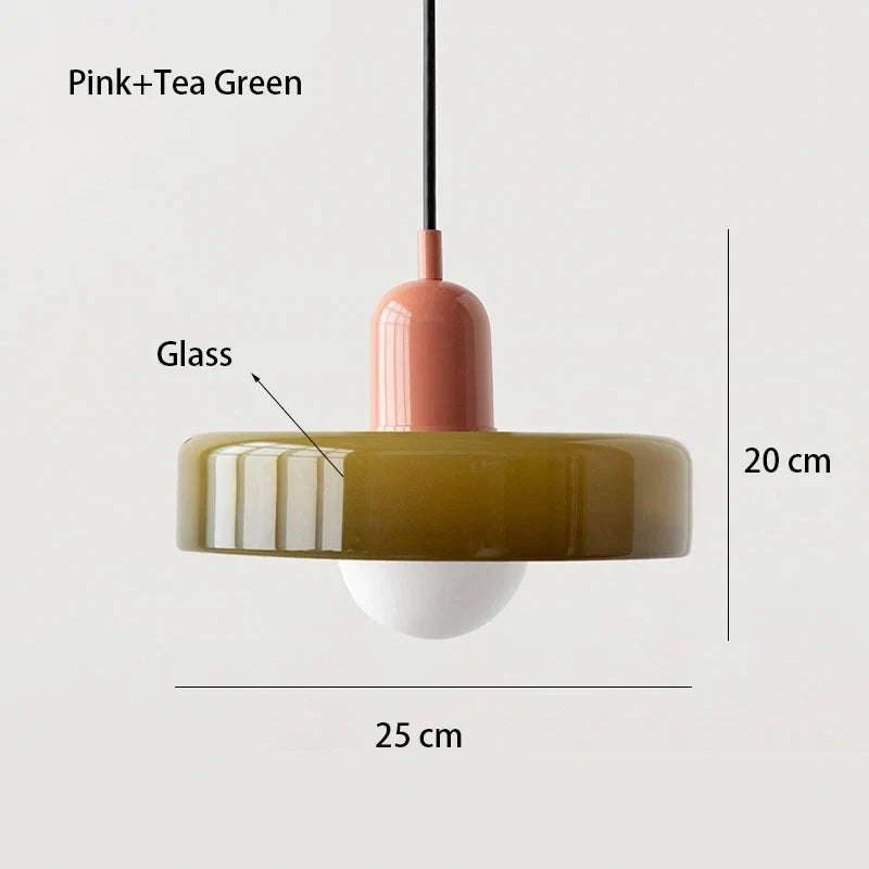 Nordic Retro Blown Glass Pendant Light E27 — 15 Colours