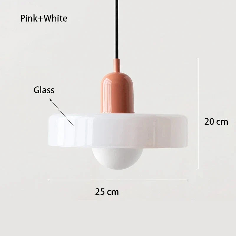 Nordic Retro Blown Glass Pendant Light E27 — 15 Colours
