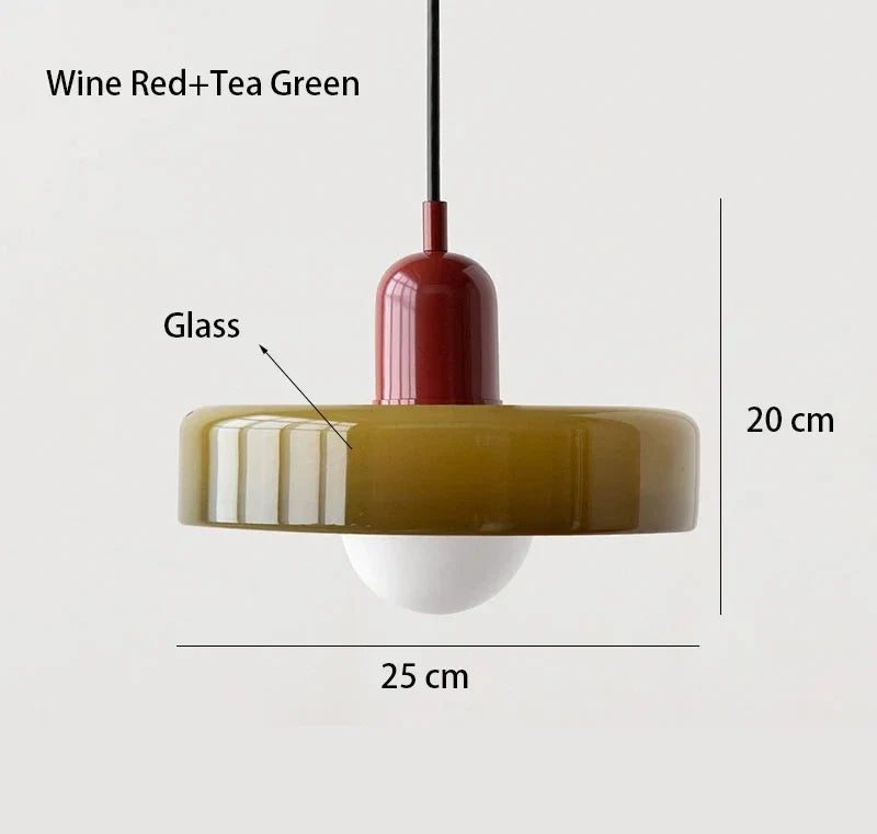 Nordic Retro Blown Glass Pendant Light E27 — 15 Colours