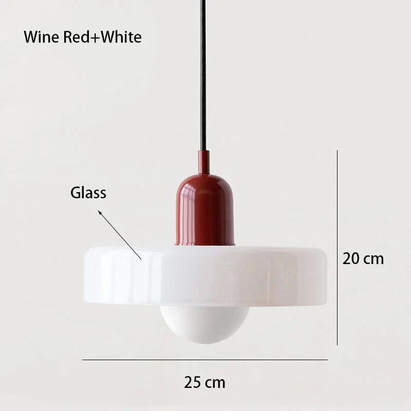 Nordic Retro Blown Glass Pendant Light E27 — 15 Colours