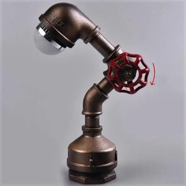 Small Industrial Desk Lamp Aged Brass E27 LED Included