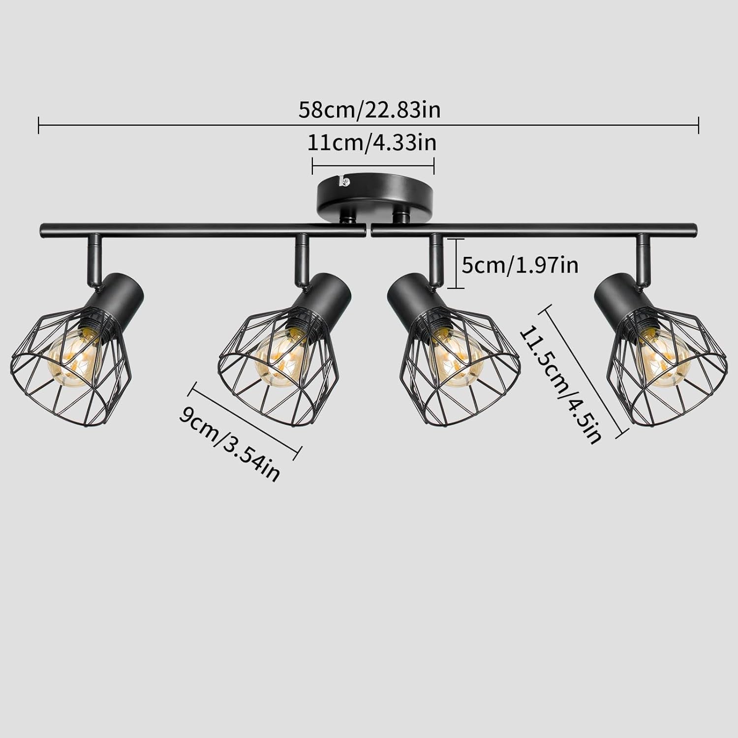 4-Spot Industrial Ceiling Light