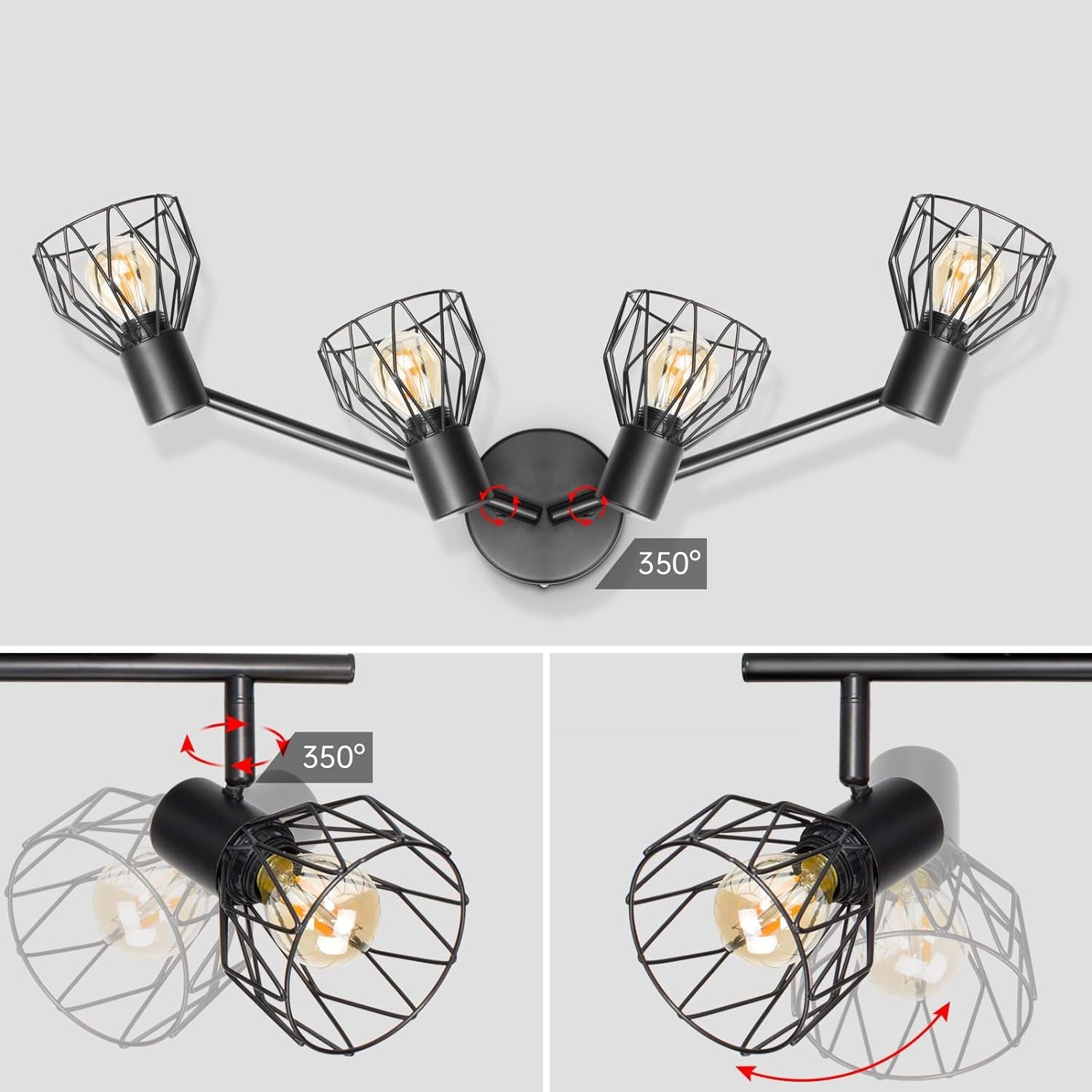 4-Spot Industrial Ceiling Light