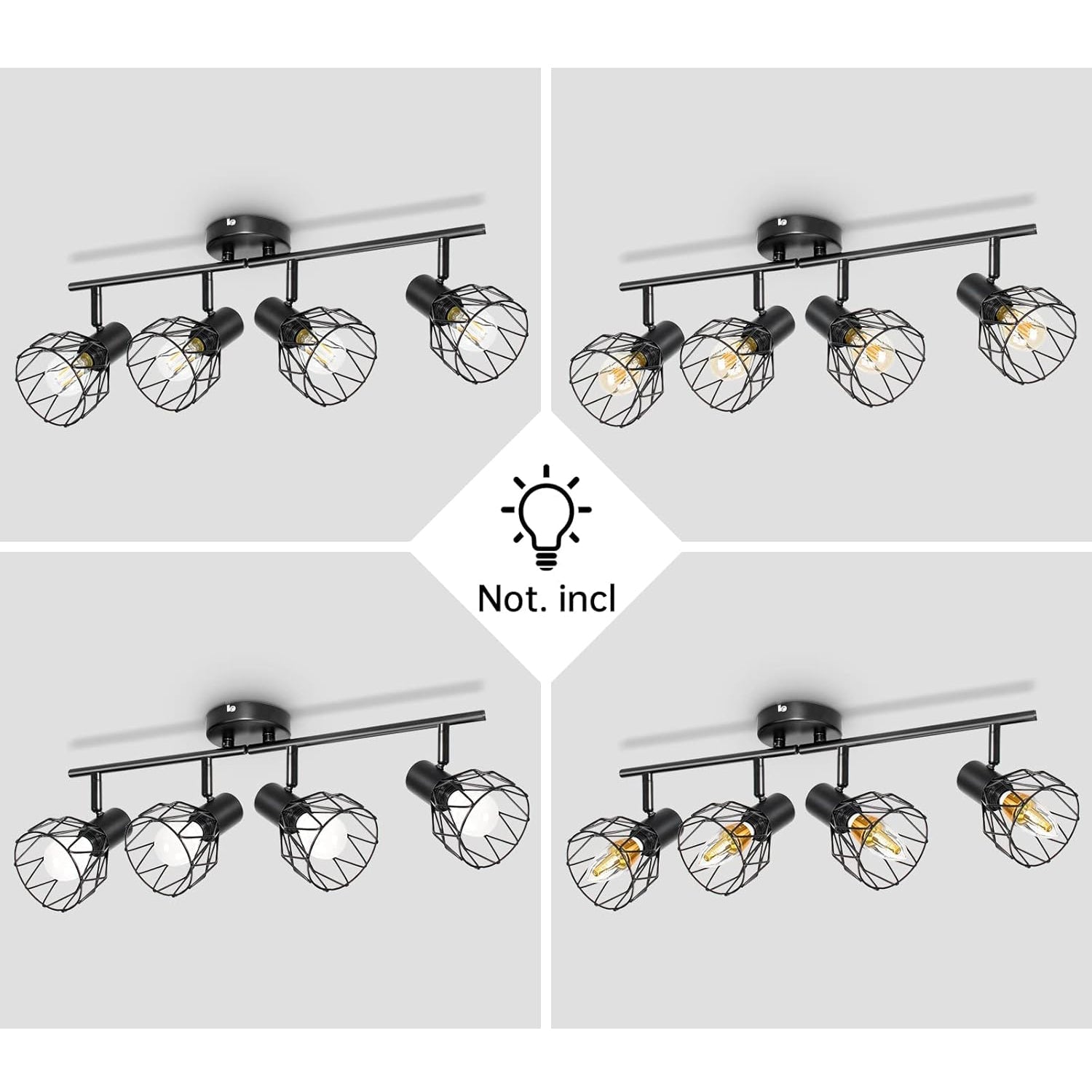 4-Spot Industrial Ceiling Light