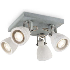 Concrete Ceiling Light GU10 LED 4×5W Dimmable 23cm Grid