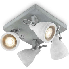 Concrete Ceiling Light GU10 LED 4×5W Dimmable 23cm Grid