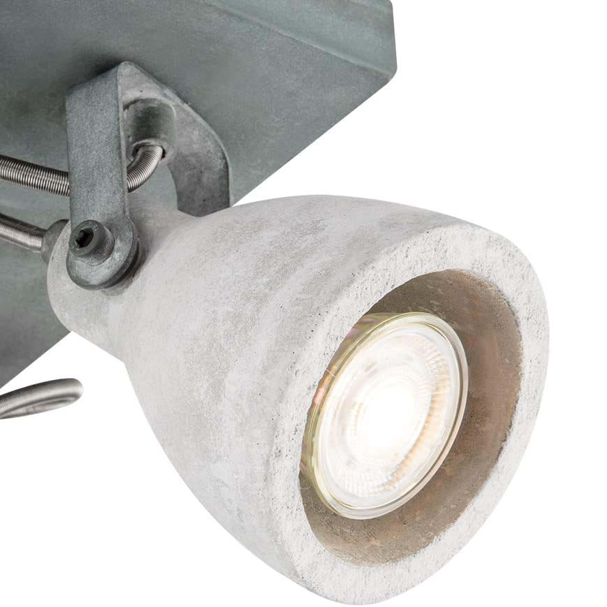 Concrete Ceiling Light GU10 LED 4×5W Dimmable 23cm Grid