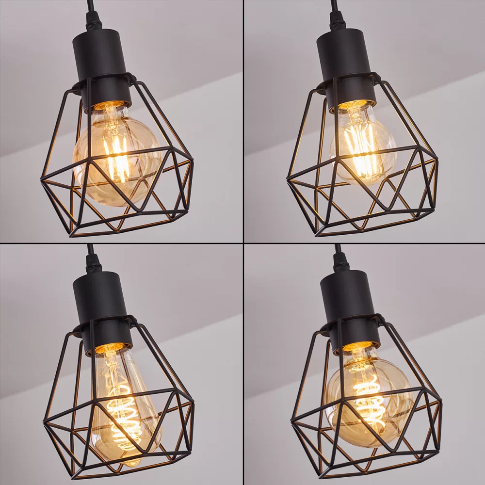 Ladder Ceiling Light Iron Wood 4×E27 60W Dimmable Simple or Diamond