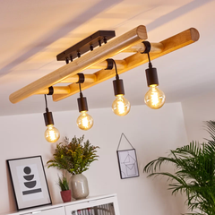 Ladder Ceiling Light Iron Wood 4×E27 60W Dimmable Simple or Diamond