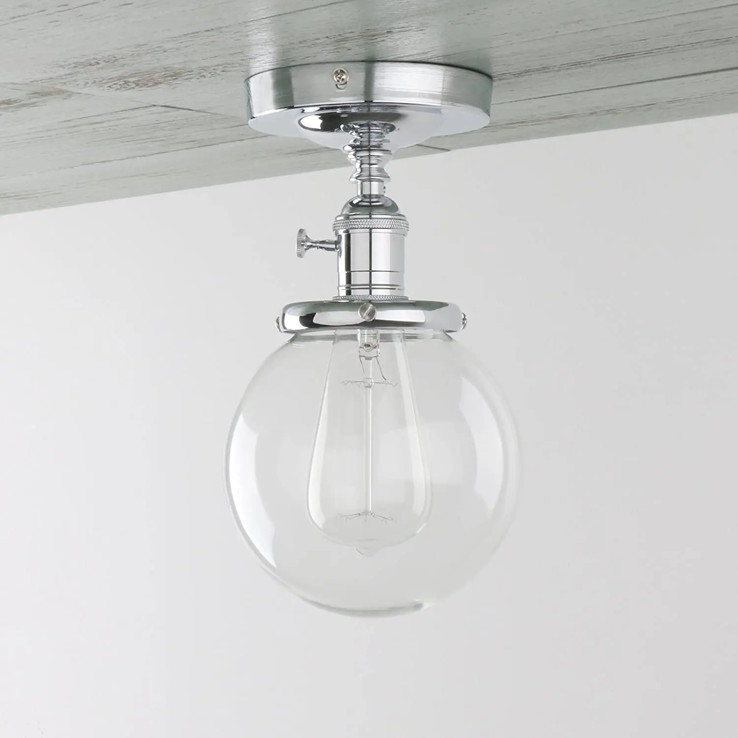 Vintage Glass Globe Ceiling Light E27 40W 4 Finishes