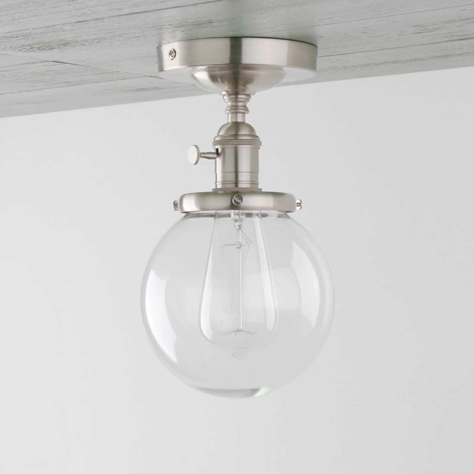 Vintage Glass Globe Ceiling Light E27 40W 4 Finishes