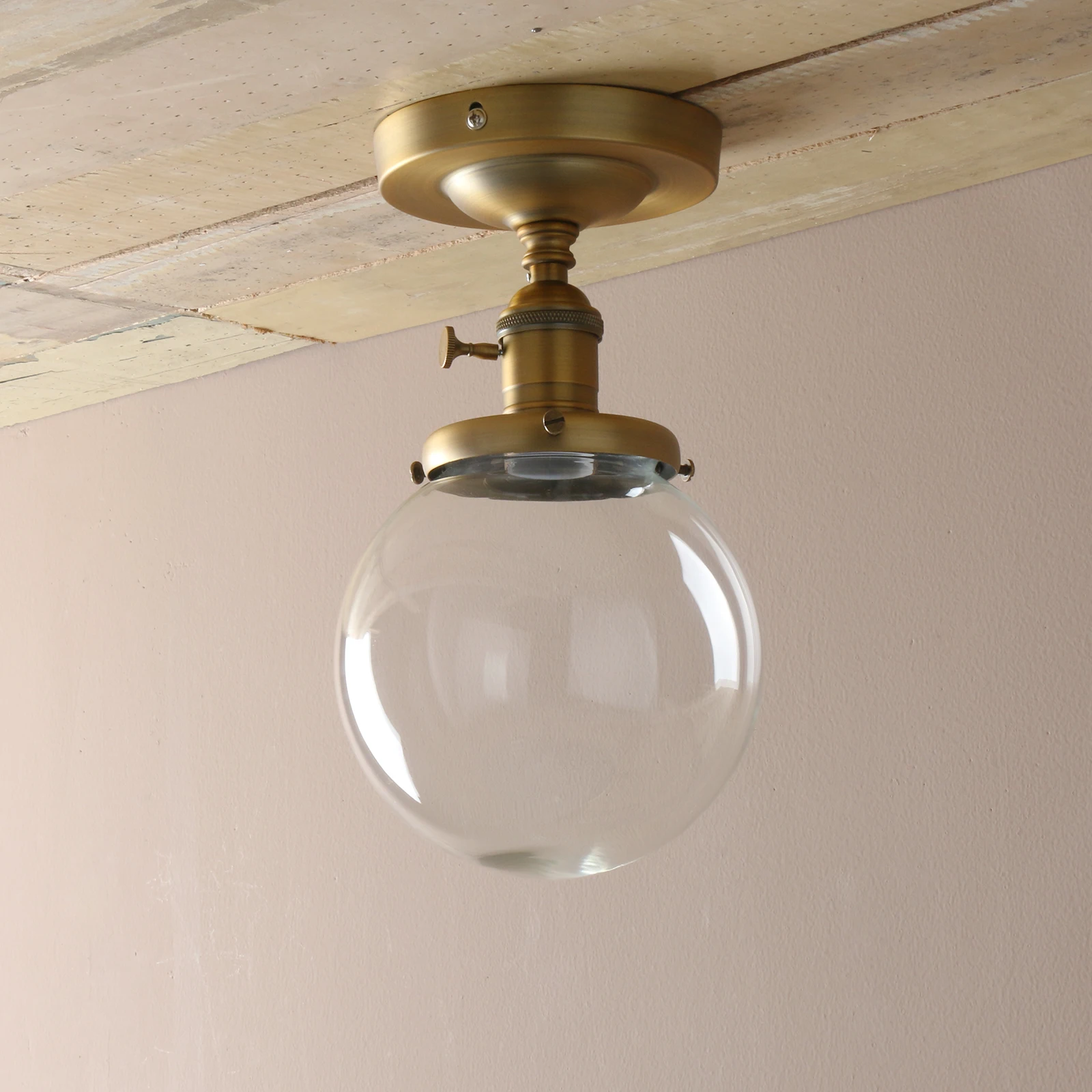 Vintage Glass Globe Ceiling Light E27 40W 4 Finishes