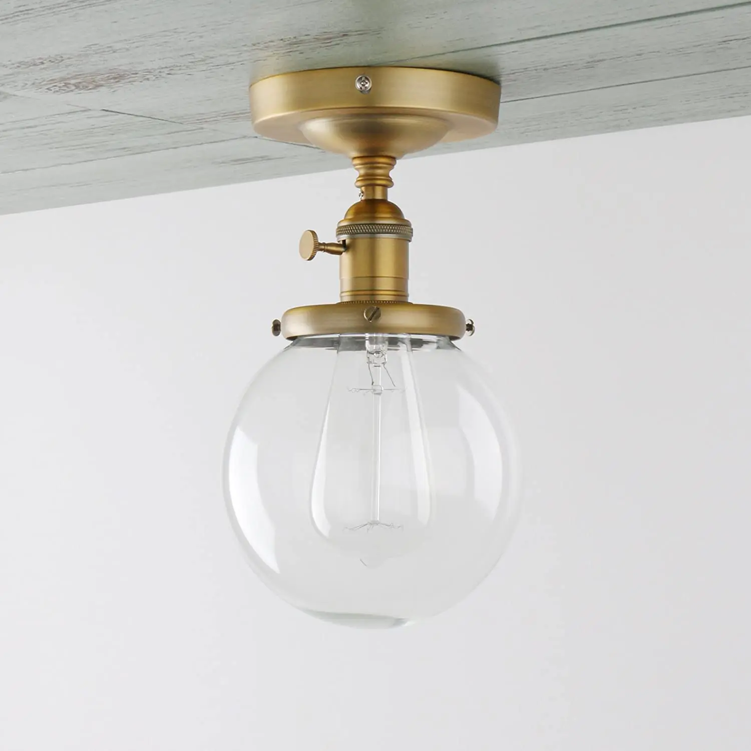 Vintage Glass Globe Ceiling Light E27 40W 4 Finishes