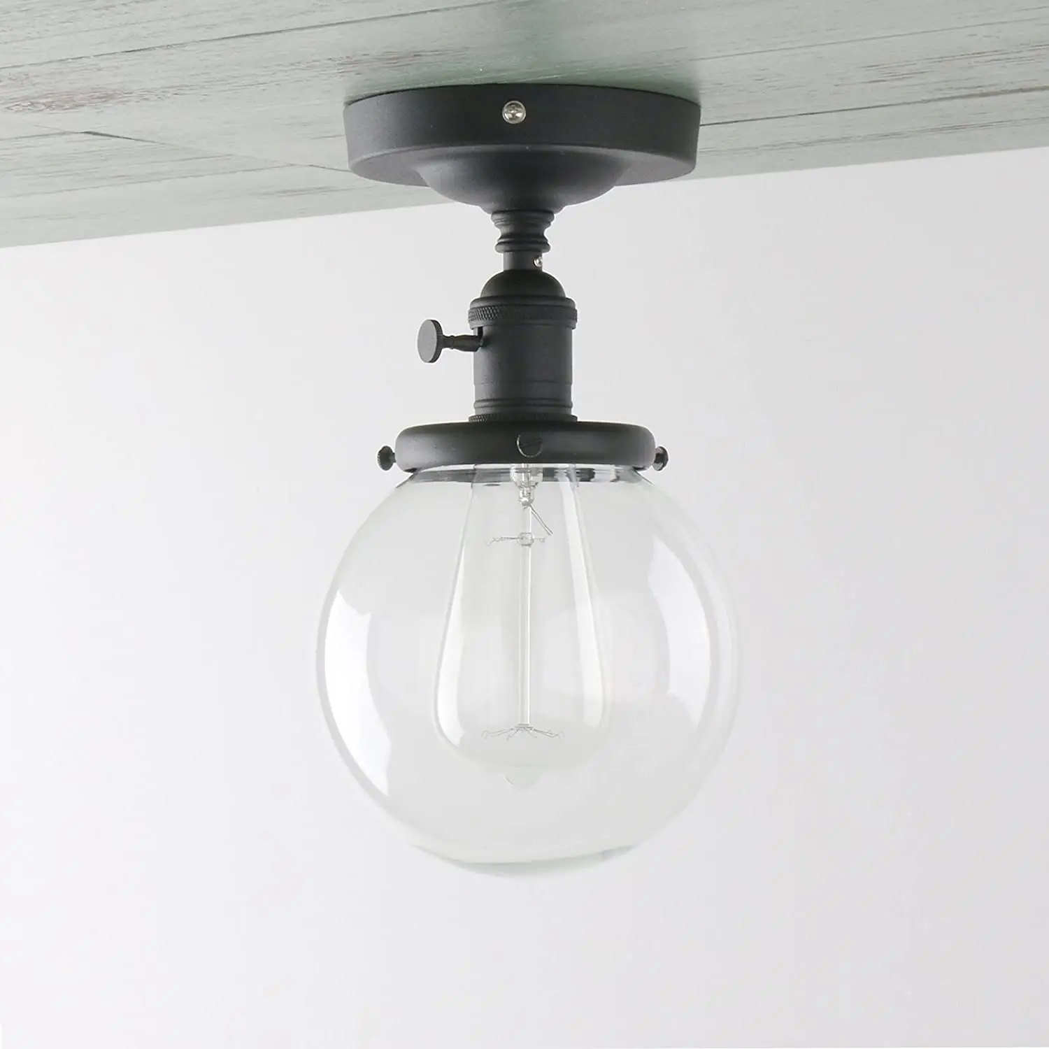 Vintage Glass Globe Ceiling Light E27 40W 4 Finishes