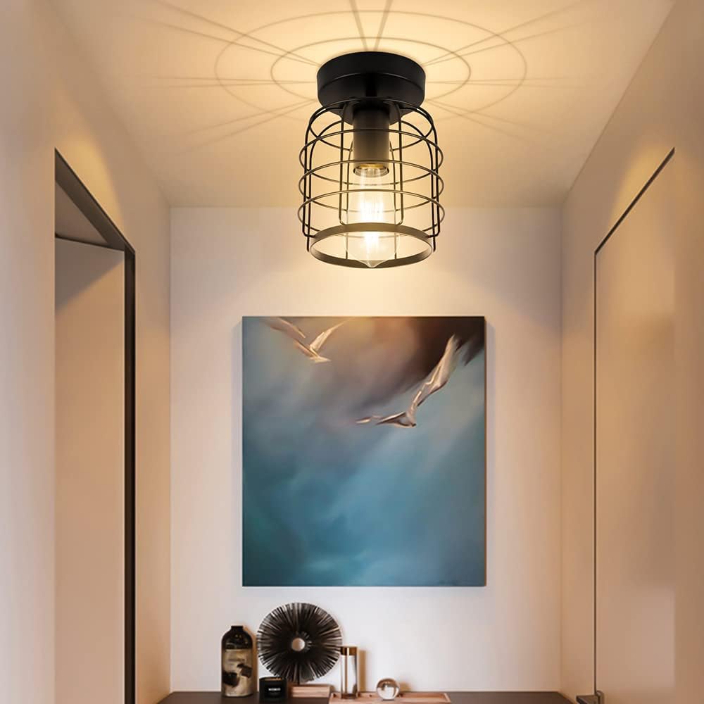 Vintage Industrial Ceiling Light Iron E27 40W 220V 17×25cm