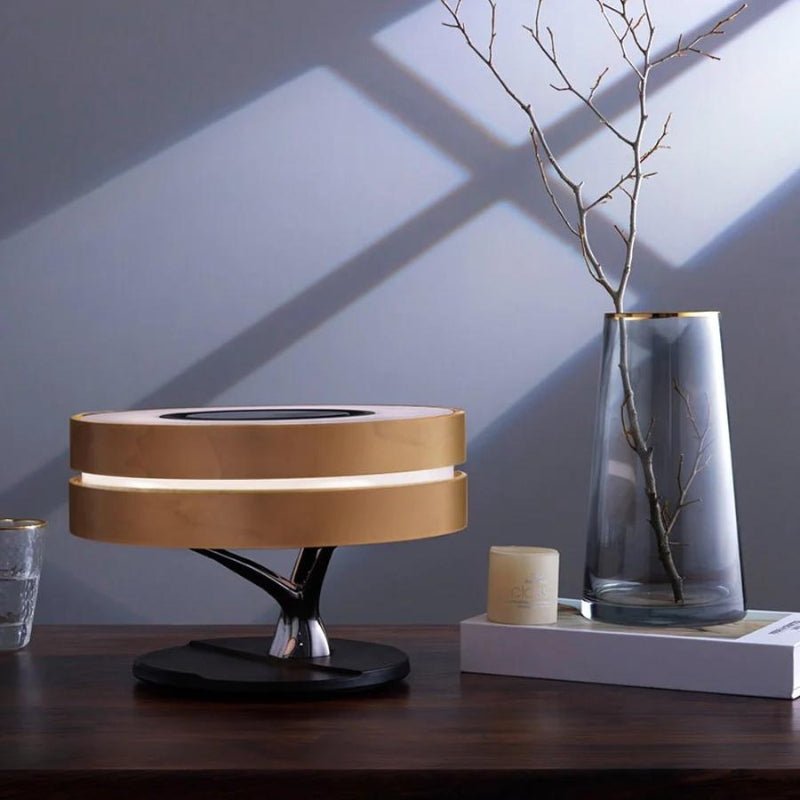 Horizon Round Bedside Lamp Bluetooth Speaker Wireless Charger Dimmable Touch