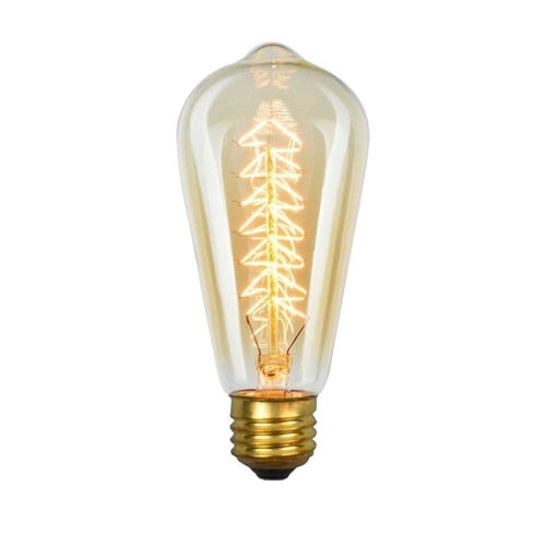 ST64 Edison Vintage Filament Bulb E27 40W Triangle Filament 2700K