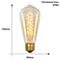 ST64 Edison Vintage Filament Bulb E27 40W Triangle Filament 2700K