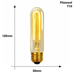 T10 Tubular Vintage Filament Bulb E27 40W 2700K