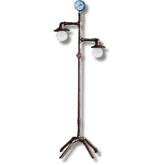 Industrial Counter Floor Lamp — Black Metal, 143 cm