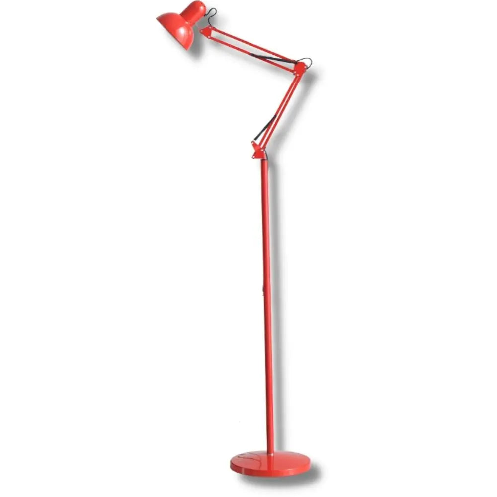 Coloured Industrial Floor Lamp — Adjustable Arm, Metal, 5 Colours