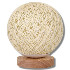 Natural Rattan Shade Table Lamp Wood Base Boho