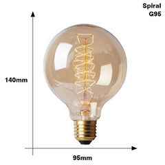 G95 Spiral Filament Vintage Bulb E27 40W 2700K