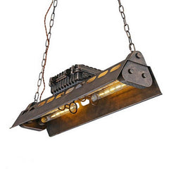 Industrial Pendant Light Bar Iron Perforated E27