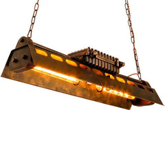 Industrial Pendant Light Bar Iron Perforated E27