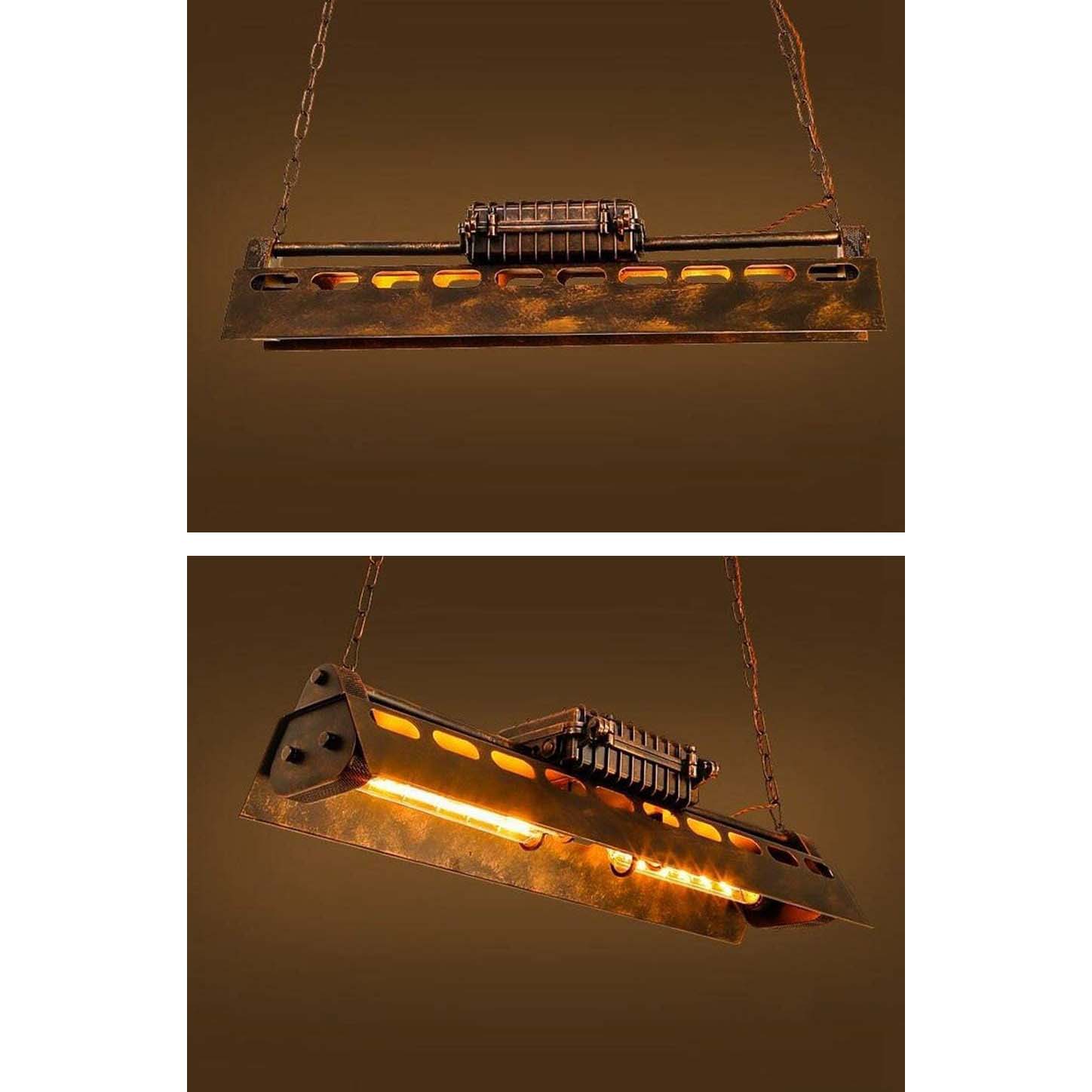 Industrial Pendant Light Bar Iron Perforated E27
