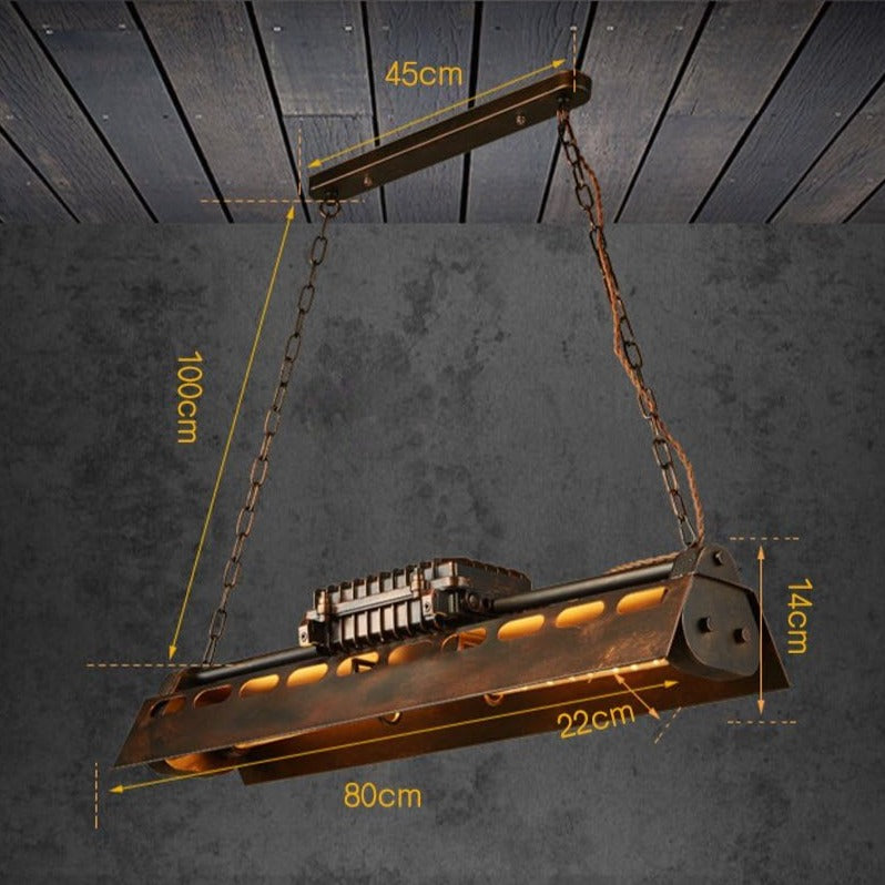 Industrial Pendant Light Bar Iron Perforated E27