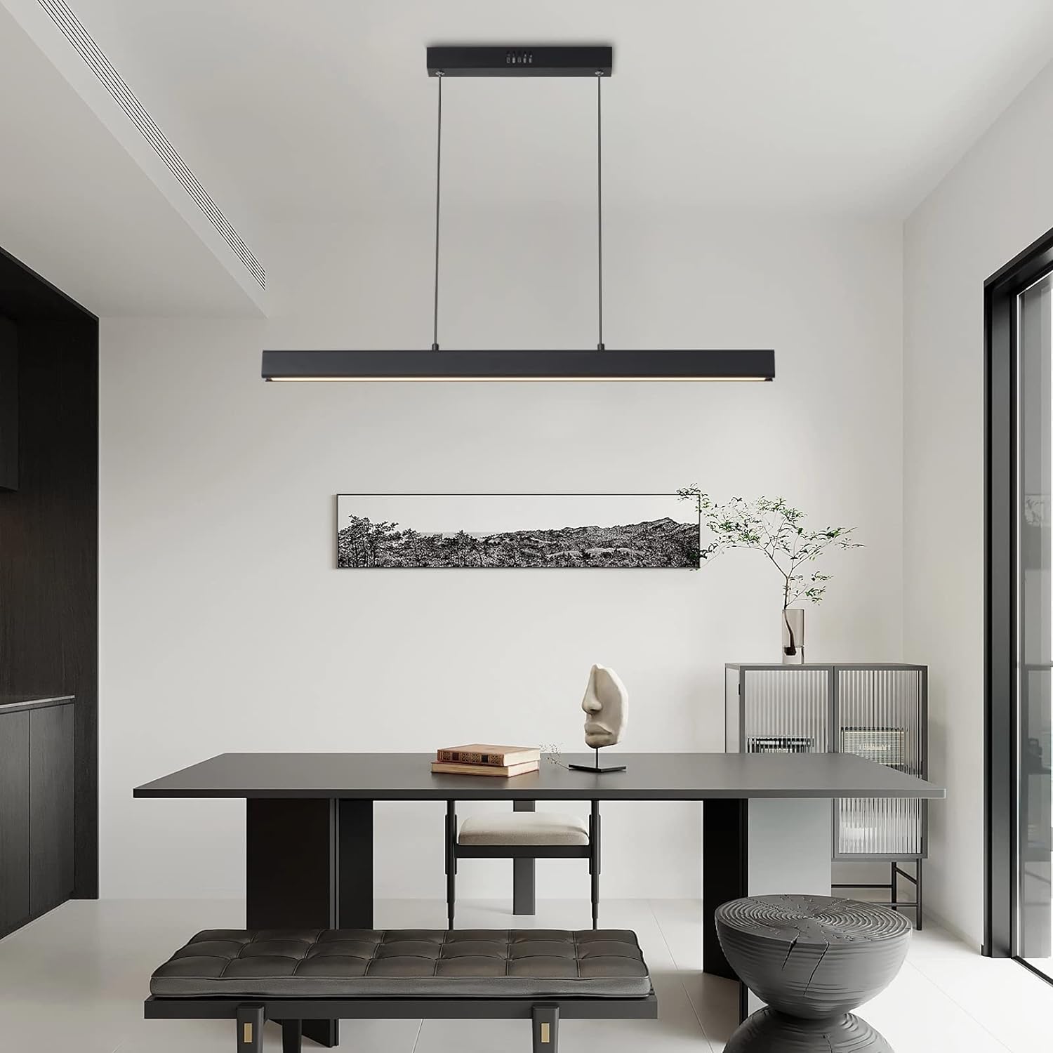 Industrial Bar Pendant Light Aluminium LED Dimmable