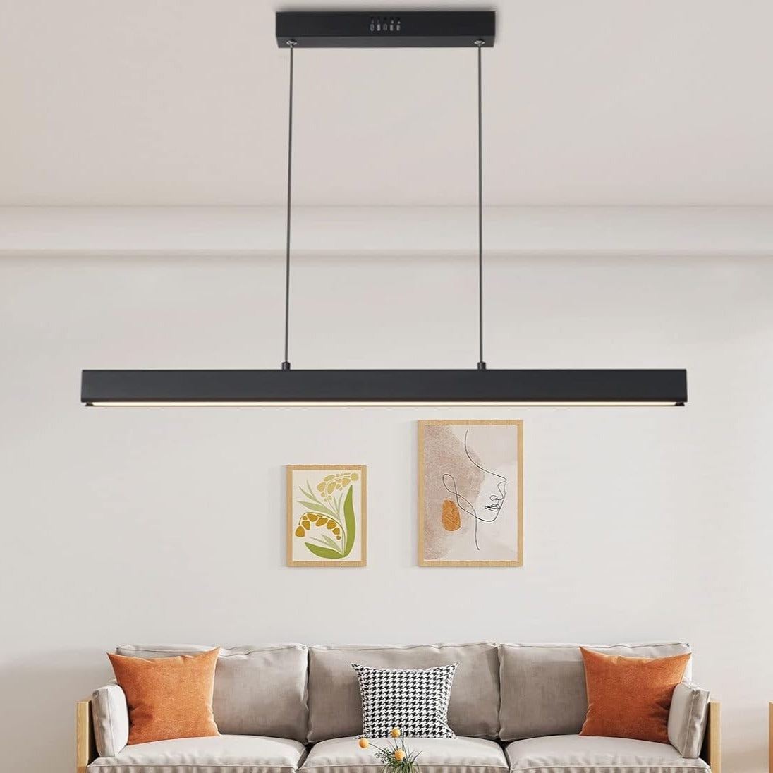 Industrial Bar Pendant Light Aluminium LED Dimmable