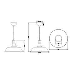 Concrete-Effect Iron Pendant Light E27 60W