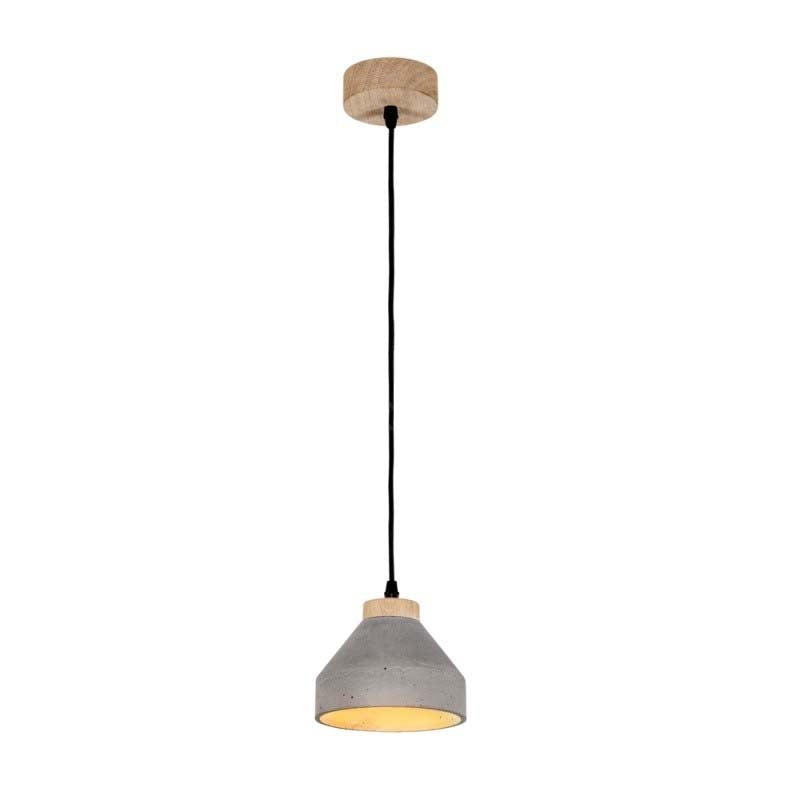 Concrete Oak Pendant Light E14 40W FSC Ø15cm