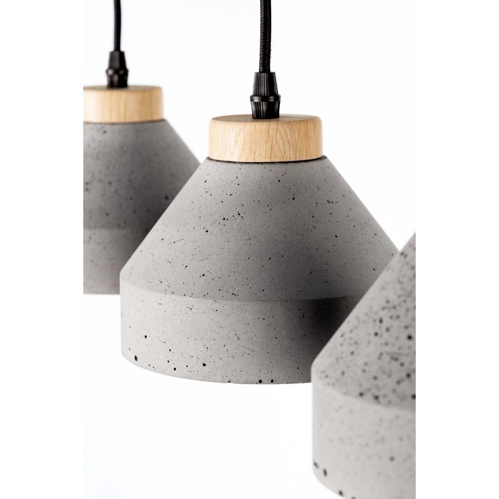 Concrete Oak Pendant Light E14 40W FSC Ø15cm