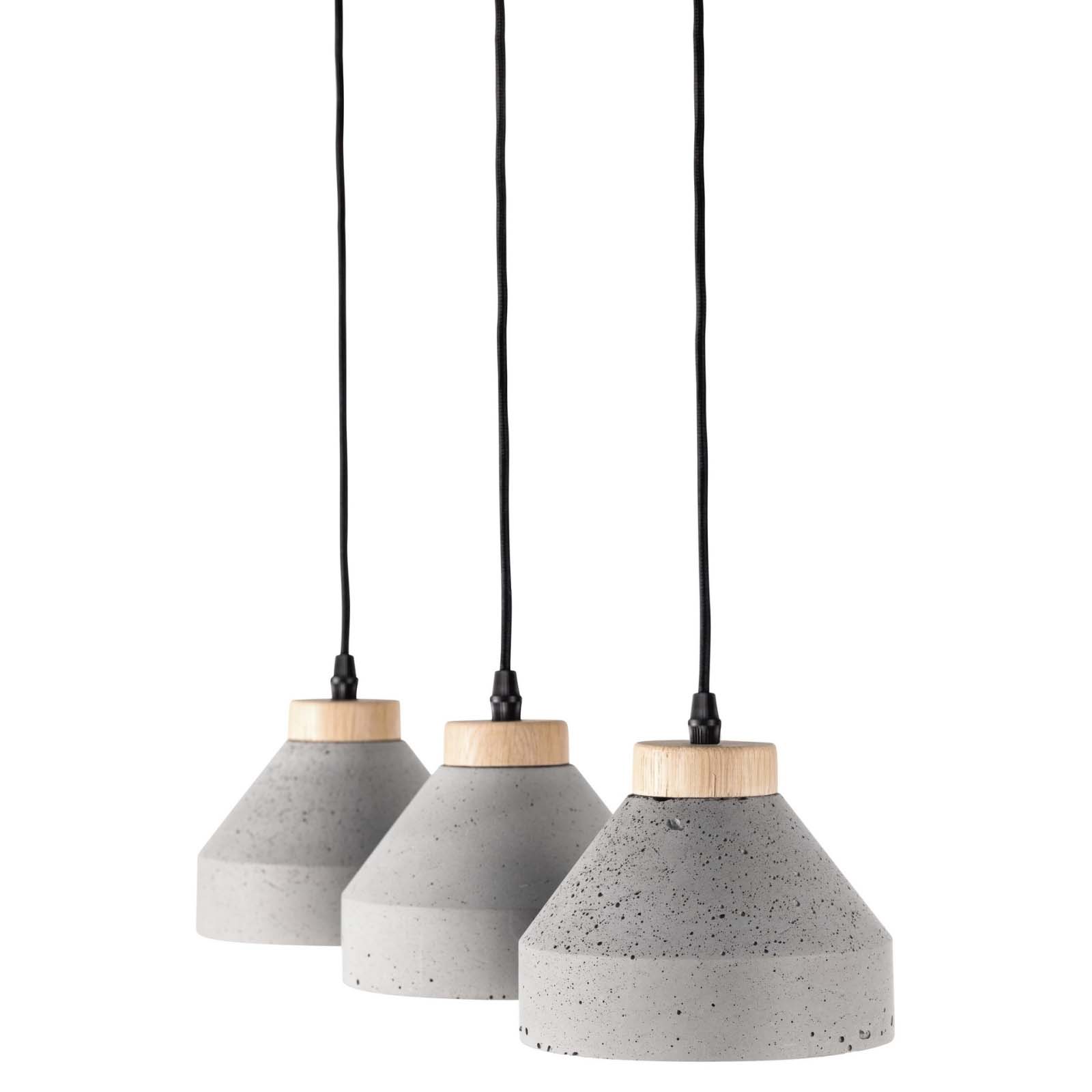 Concrete Oak Pendant Light E14 40W FSC Ø15cm