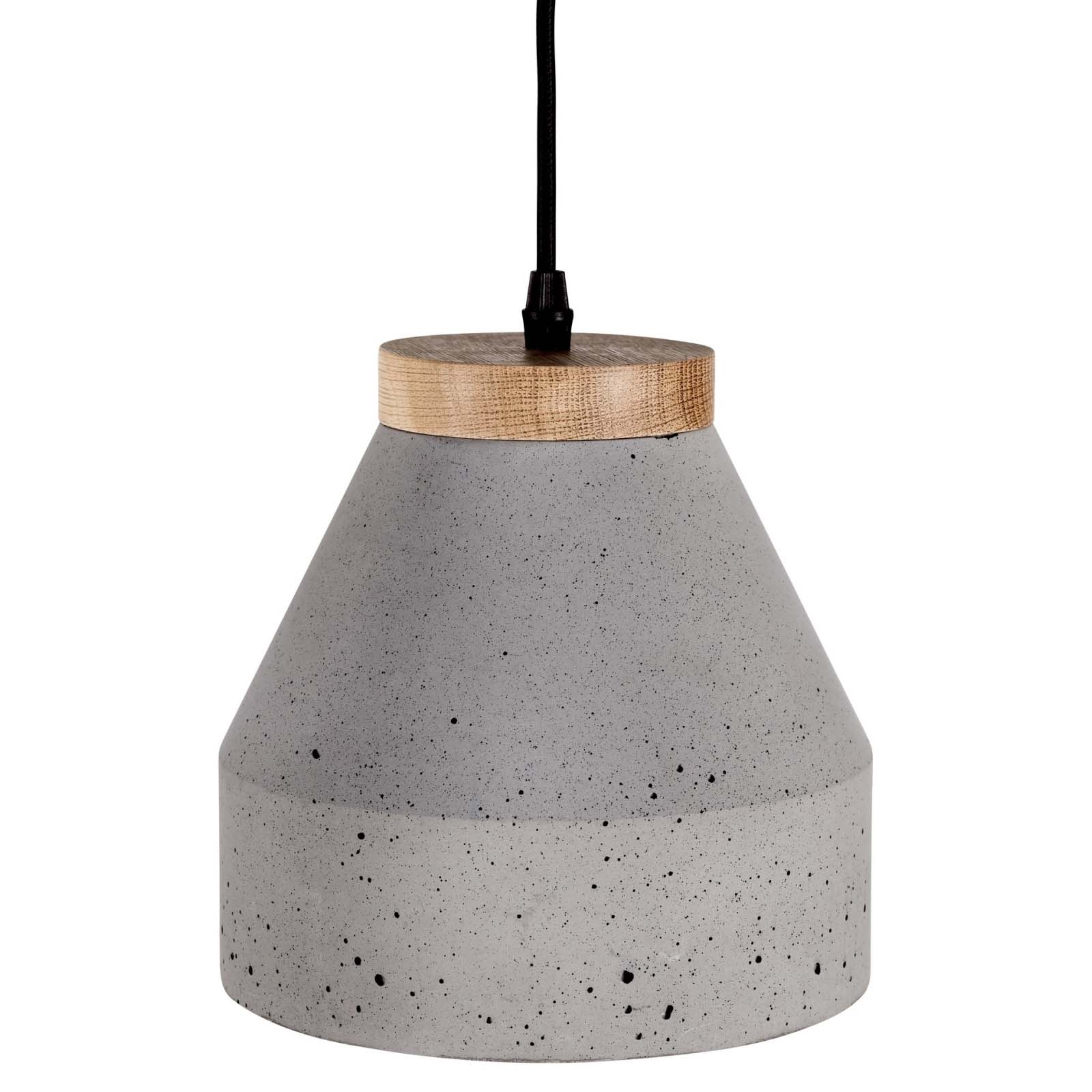 Concrete Oak Pendant Light E14 40W FSC Ø15cm
