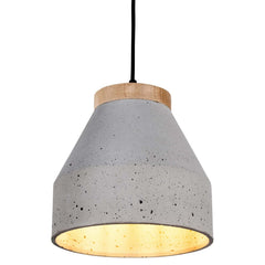 Concrete Oak Pendant Light E14 40W FSC Ø15cm