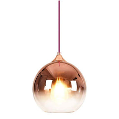 Copper Glass Globe Pendant Light E27 Ø20cm 150cm Cable