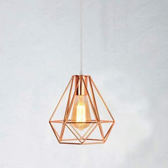 Copper Cage Pendant Light E27 40W — H21.5cm W20cm, 100cm Cable