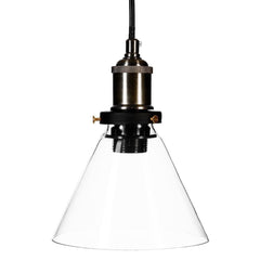 Conical Glass Pendant Light Translucent Moulded Ø18cm 114cm Cable