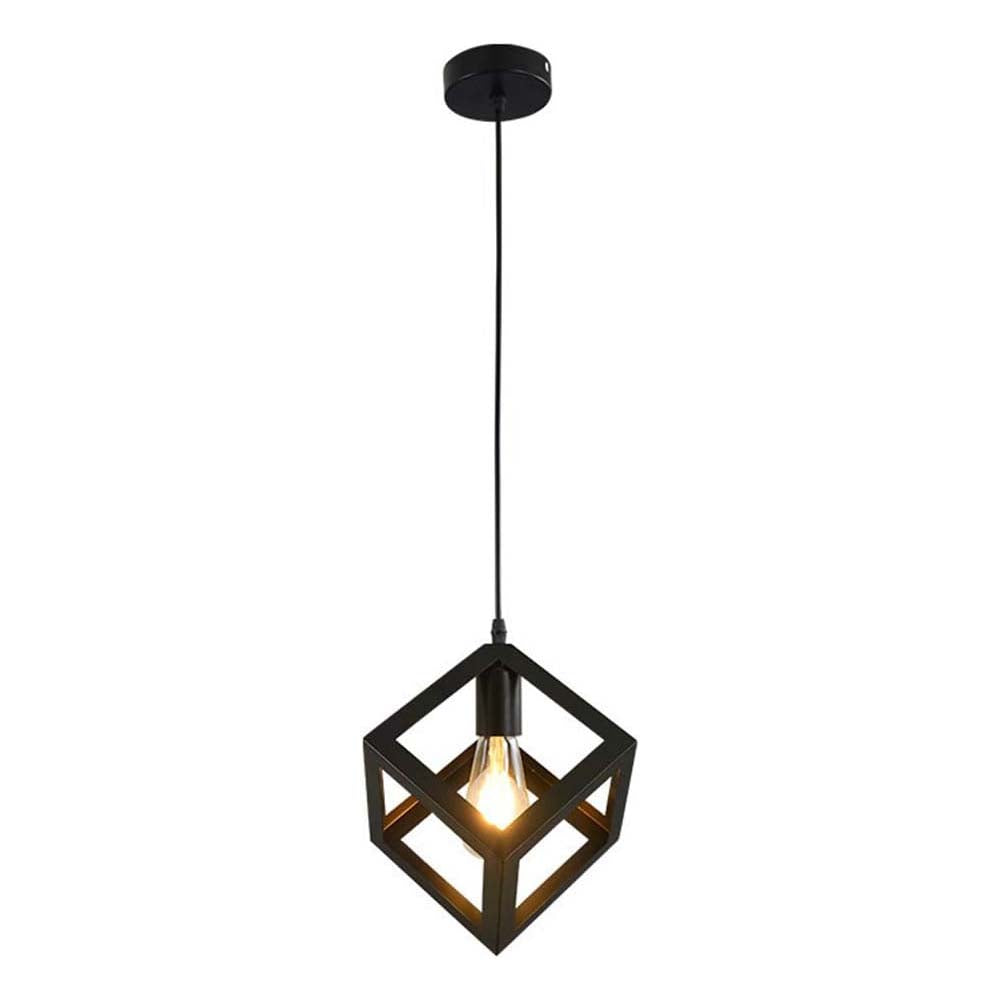Cube Pendant Light Iron Matte E27 40W — 17cm, White or Black
