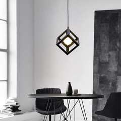 Cube Pendant Light Iron Matte E27 40W — 17cm, White or Black